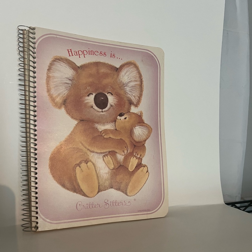 vintage 1980s critter sitters spiral notebook